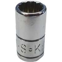 SK Hand Tool 43918 - 9/16" 12PT Chrome Socket - 1/4" Drive